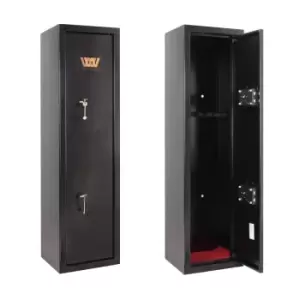 image of Westwood Luxury 6 Gun Security Lockable Safe Cabinet With Locks, Heavy Duty Steel - Black