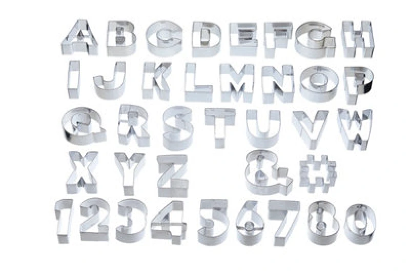 Image of Kitchencraft ABC & 123 Cookie Cutter Set Silver