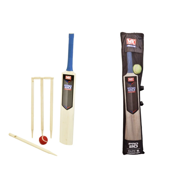 Image of M.Y SIZE 5 CRICKET SET IN MESH CARRY BAG M.Y Multi Colour unisex Size 5