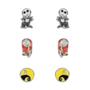 Image of Disney The Nightmare Before Christmas Black, White, Red & Yellow Trio Earring Set SF00470SL
