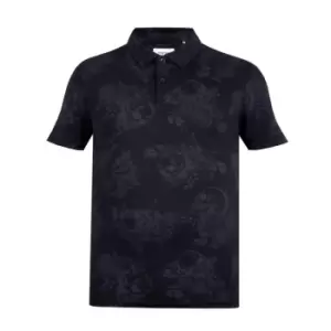 Image of Firetrap AOP Polo Shirt Mens - Black