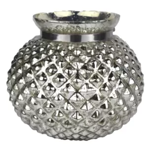 image of The Lustre Collection Silver Large Combe Candle Holder