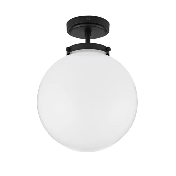 image of Black Bathroom Globe Ceiling Light - Porto