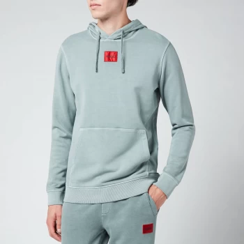 Image of Hugo Boss Logo Patch Pullover Hoodie Pastel Blue Size 2XL Men