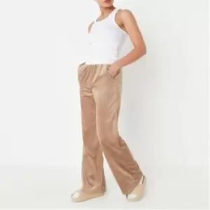 Missguided Velour Wide Leg Joggers - Neutral