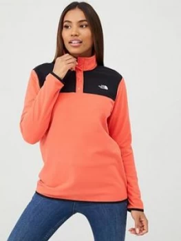 image of The North Face TKA Glacier Snap-Neck Pullover - Red/Black , Red/Black Size M Women