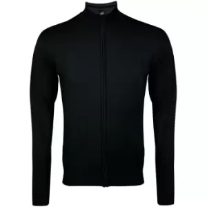 Image of SOLS Mens Gordon Full Zip Cardigan (XXL) (Black)