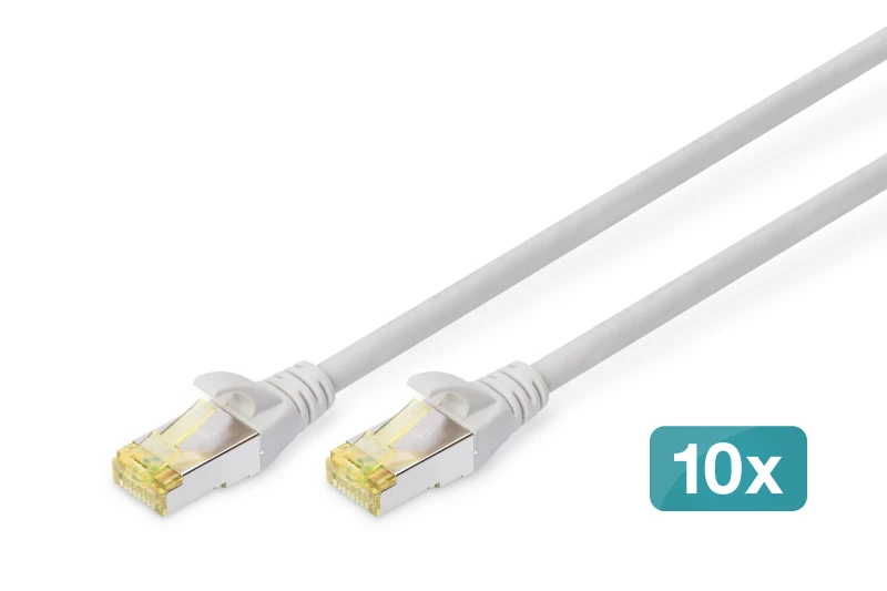 Image of Digitus CAT 6A S/FTP patch cord. 10 pieces