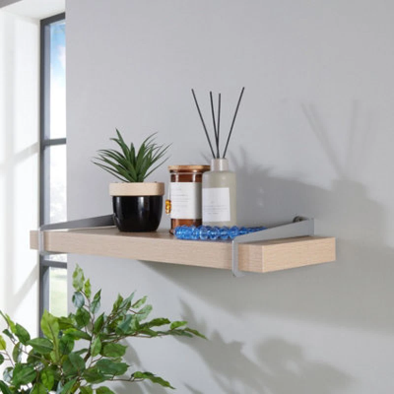 Image of Core Products Keer 60Cm Chunky Shelf With Slide On Brackets - Oak Effect, Brown KR600OK