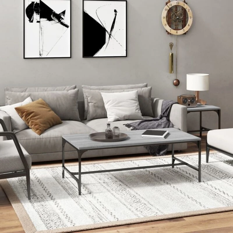 Image of Vidaxl Coffee Table Grey Sonoma 100X50X35cm Engineered Wood, Grey 819390