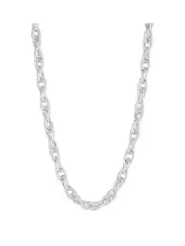 image of Mood Silver Textured Chain Link Necklace, Silver, Women