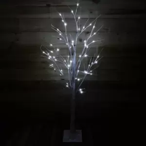 image of 1.5m (5ft) Indoor Outdoor Christmas Lit Birch Tree with 64 Ice White LEDs