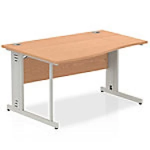 Image of Impulse Cable Managed 1400 Left Hand Wave Desk Oak