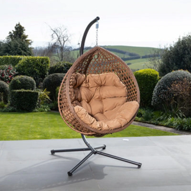 Image of Bradshaw Swing Egg Pod Chair - Brown