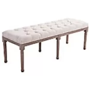 image of Homcom Bed End Side Chaise Lounge Sofa Stool Padded Beige