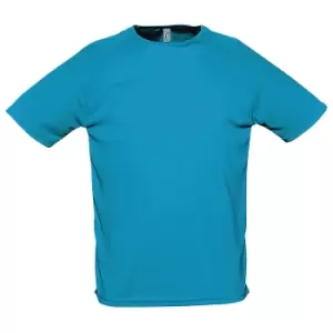 Image of SOLS Mens Sporty Short Sleeve Performance T-Shirt (3XL) (Aqua)