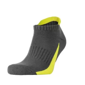 Image of Spiro Unisex Adult Sports Socks (Pack of 3) (S-M) (Grey/Lime Green)