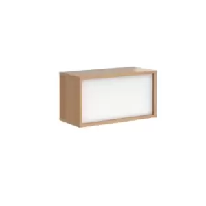 Image of Denver reception straight top unit 800mm - beech with white panels