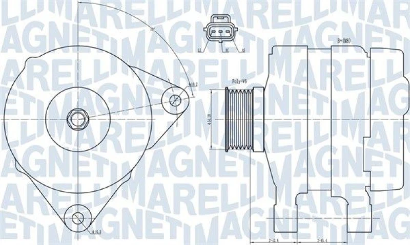 Image of MAGNETI MARELLI Alternator MAGNETI MARELLI 063731834010