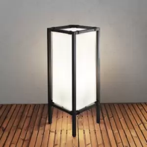 Image of Palermo Outdoor Modern Lounge Black Lantern White Fabric, IP44
