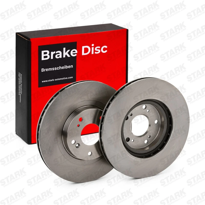 Image of STARK SKBD-0022353 Brake disc Front Axle, Vented, Cast Iron, Uncoated, Untreated, without bolts/screws Cast Iron Brake Disc (82)