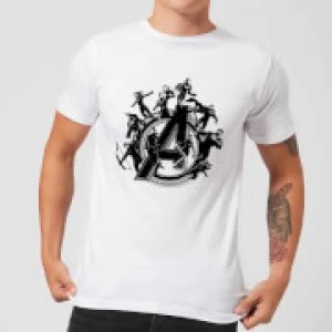 image of Avengers Endgame Hero Circle Mens T-Shirt - White - XXL