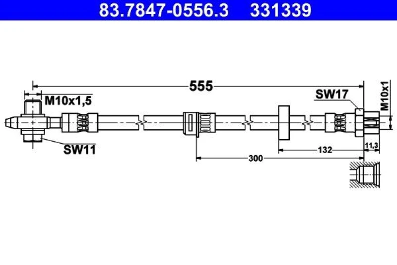 Image of Brake hose ATE 83.7847-0556.3
