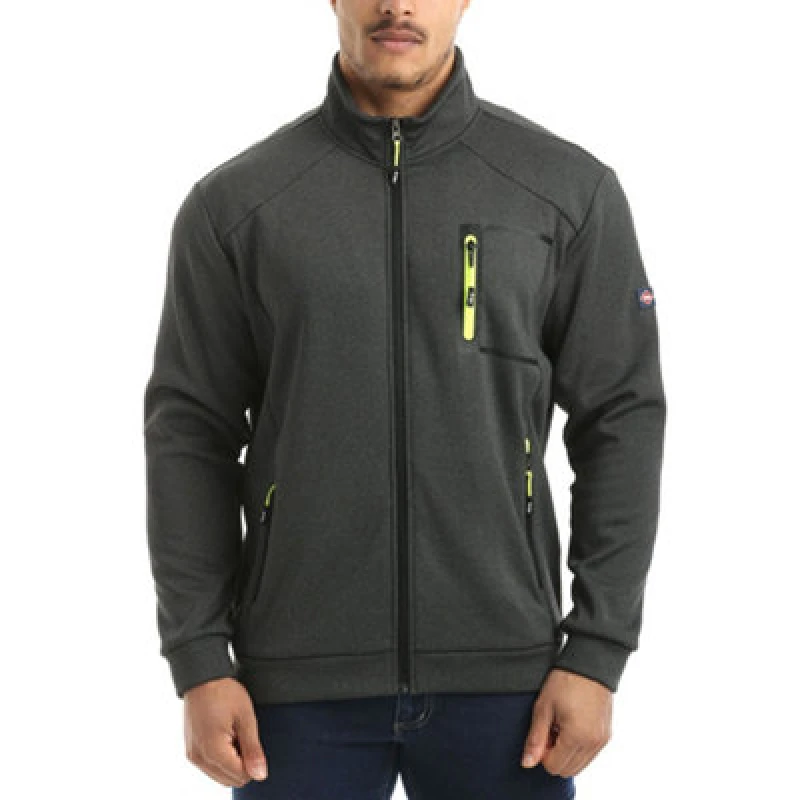 Image of Lee Cooper Workwear Lee Cooper Workwear Men Bonded Fleece Sweat Jacket in Charcoal Size: 2X-large Charcoal XXL Male 5050217309071