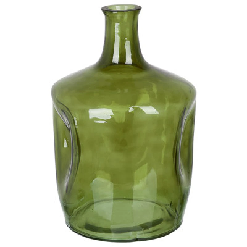 Image of Beliani Flower Vase Kerala Glass 35cm Olive Green