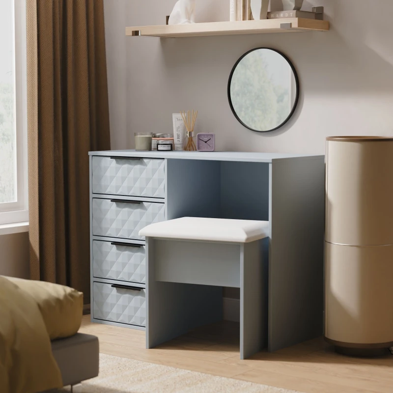 Image of Ready Assembled 2 U Islay 4 Drawer Vanity (Ready Assembled) in Light Blue Light Blue Unisex