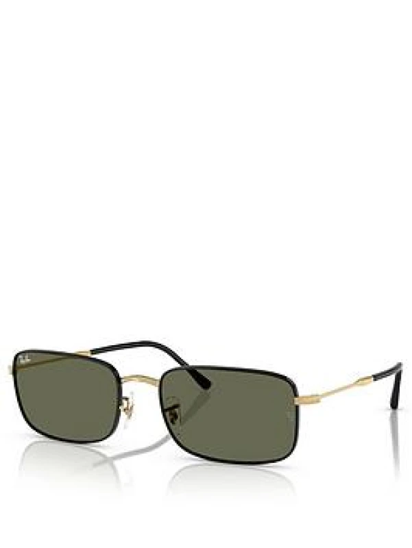 Image of Ray-Ban Rb3746 Rectangle Sunglasses- Black/Gold Black/Gold WG54Y Male