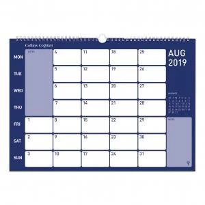 Image of Collins Colplan CMC A3 2019 Wirebound Memo Calendar Month to View Ref