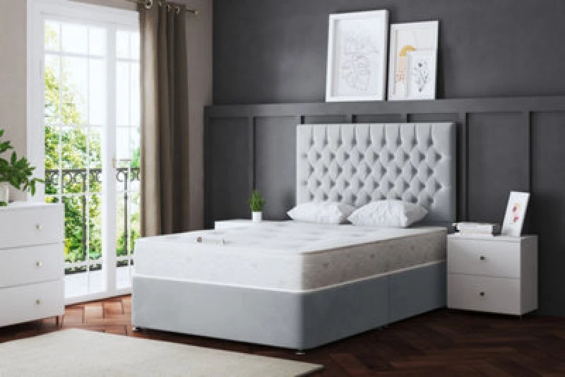Image of DS LIVING Seraphine Silver Chesterfield Divan Bed Single AM_CHSTFLD_SIN_SIL