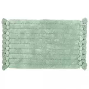 Image of Furn Tassel Ribbed Bath Mat (One Size) (Sage)