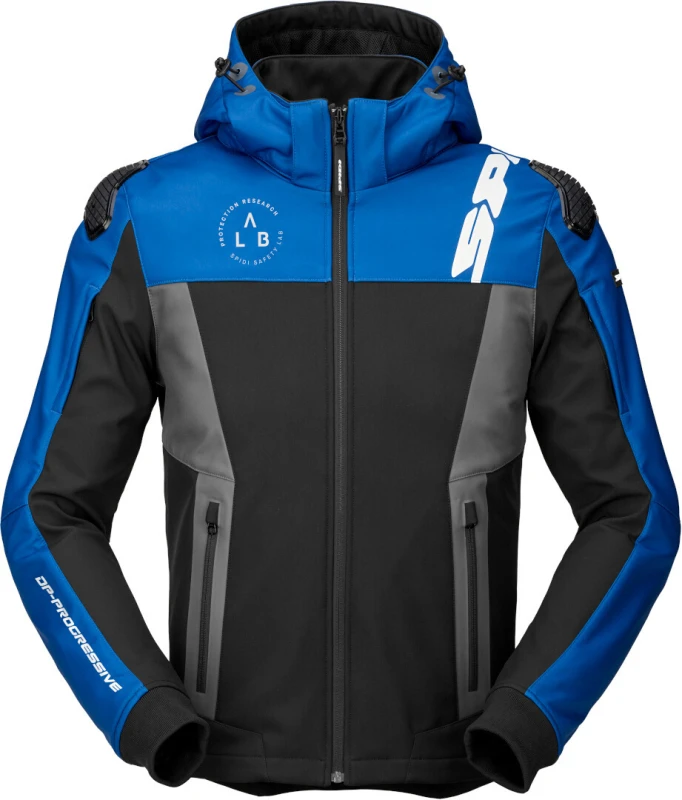 Image of Spidi Hoodie Warrior Blue Black Grey Size 2XL