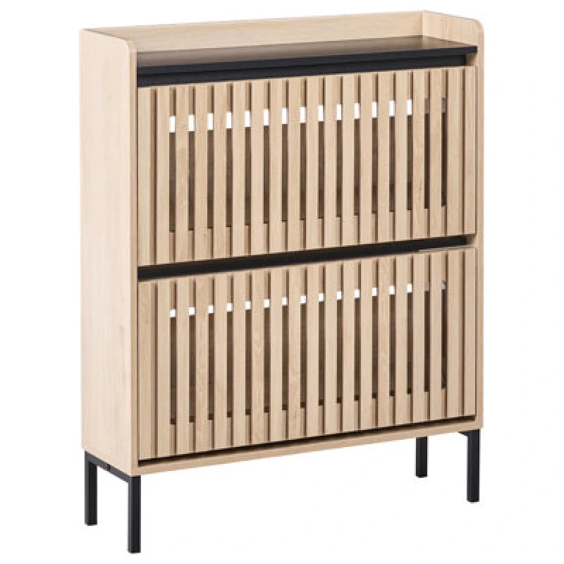 Image of Beliani Shoe Storage Cabinet Gympie Light Brown