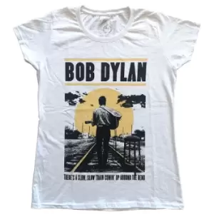 image of Bob Dylan - Slow Train Ladies XX-Large T-Shirt - White