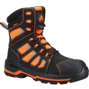 image of Amblers Safety - Amblers Unisex Adult Radiant Nubuck High Rise Safety Boots (11 uk) (Black/Orange) - Black/Orange