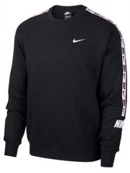 Image of Nike Sportswear Repeat Crew Sweat - Black, Size 2XL, Men