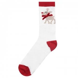 image of Totes Bauble Socks - Cream Reindeer