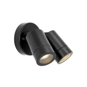 Image of Saxby Palin - 2 Light Outdoor Spotlight Matt Black, Glass IP44, GU10