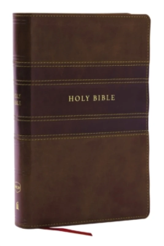 Image of NKJV Personal Size Large Print Bible with 43,000 Cross References, Brown Leathersoft, Red Letter, Comfort Print Leather / fine binding