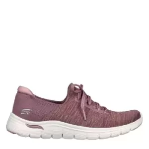 image of Skechers Sock Knit Fixed Lace Slip-On - Purple