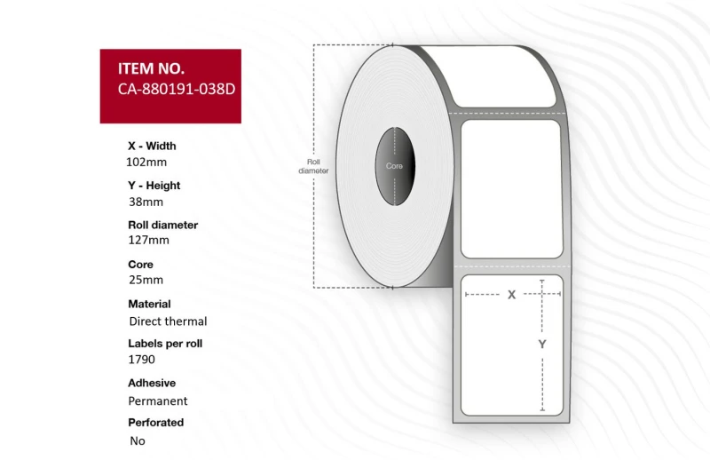 Image of Capture CA-880191-038D printer label