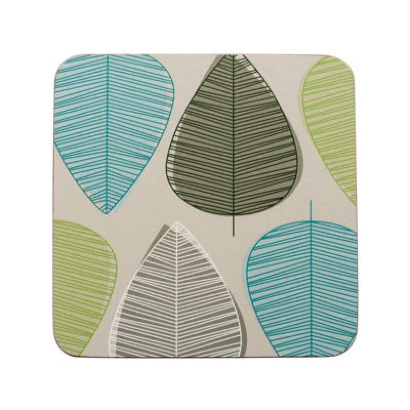 Image of Premier Housewares Set Of Four Leaf Coasters Green