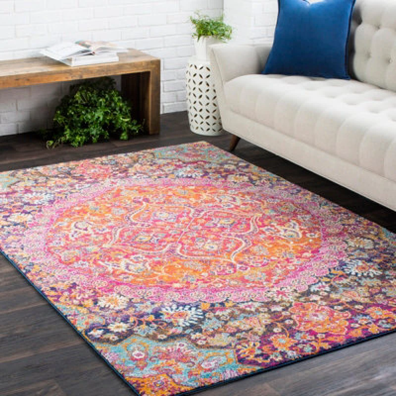 Image of Livabliss Vintage Oriental Boho Garnet Neerja Area Rug 120 X 170 Cm - Easy Care, Non Shedding, Ideal For Living Room & Bedroom