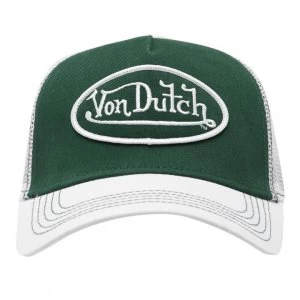 Image of Von Dutch Logo Cap - Green/White