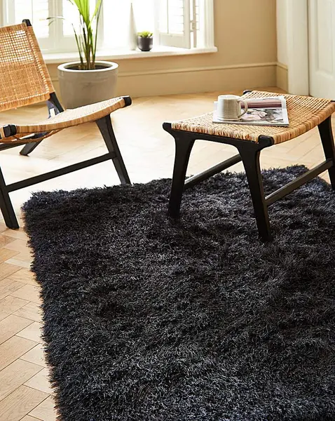 Image of JD Williams Extravagance Cosy Shaggy Rug Dark Grey 60X120 MN15001
