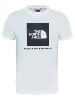 image of The North Face Boys Box Tee White Size L13 14 Years