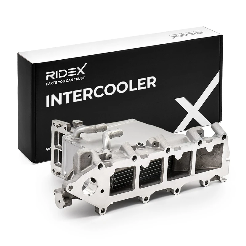 Image of RIDEX 468I0502 Intercooler Aluminium, without EGR valve Aluminium Intercooler,charger (468)